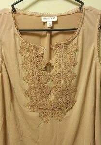 Westport rosa leichte Sommerbluse mit Spitzendesign mittelgroß ärmellos - Bild 1 von 10