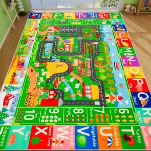 Kinderteppiche für Spielzeugautos Spielzimmer 78,7"×59" ABC Farm Life Straßenverkehr Kinderauto... - Bild 1 von 9