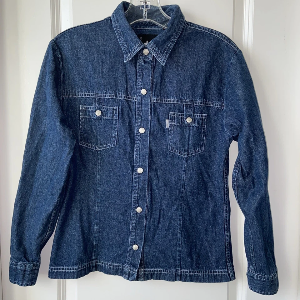 Levi's Strauss Denim Long Sleeve Shirt Youth SZ XL 14 16 Western Dark Blue - Image 1 of 4