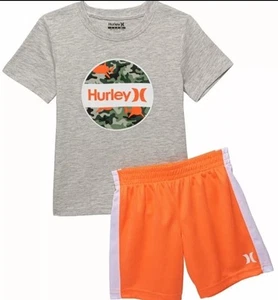 2 PIECE HURLEY BOY'S CAMO T-SHIRT & SHORTS SET, SZ 10 (9-10 YEARS) - Picture 1 of 2
