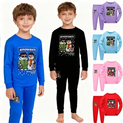 Kids Snowasis Some Might Sleigh Xmas Music Top Pant Outfit Nightwear Pyjamas Set - Image 1 of 4