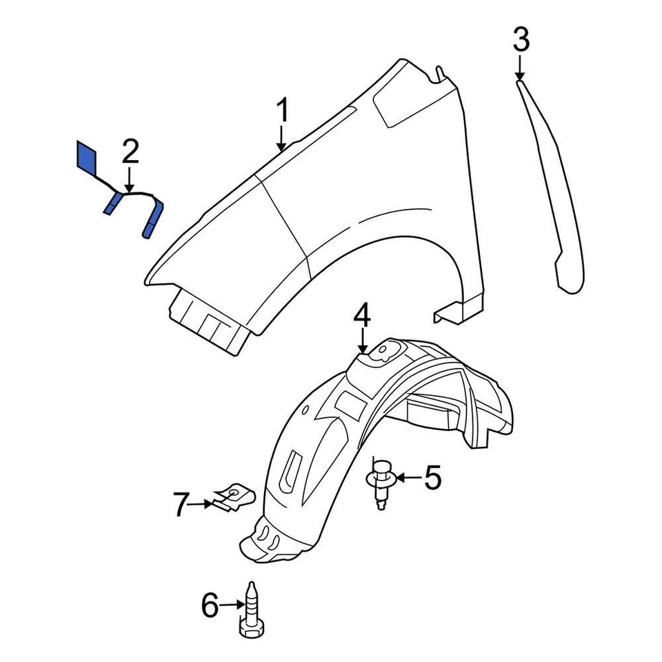 For Ford Edge 2007-2014 Ford 7T4Z16C199A Left Fender Bracket Foto 1 de 1
