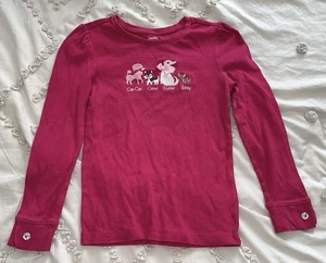 Girls GYMBOREE Parisian Chic pink t shirt 8 embroidered dogs - Picture 1 of 2