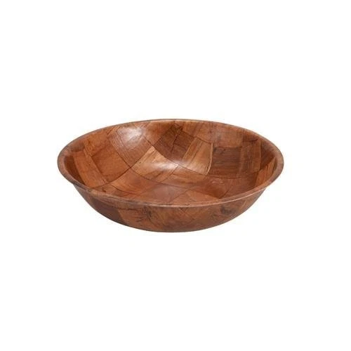 Saladeira redonda de madeira tecida Winco, 12" de diâmetro | 1 cada - Imagem 1 de 1