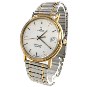 OMEGA Seamaster Quartz White Dial Stainless Steel Watch Not Working For Repair - Picture 1 of 12