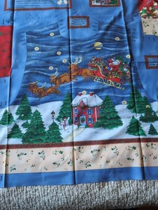 VTG Susan Winget Night Before Christmas Vest Fabric Panel Santa Cheater Print - Picture 1 of 16