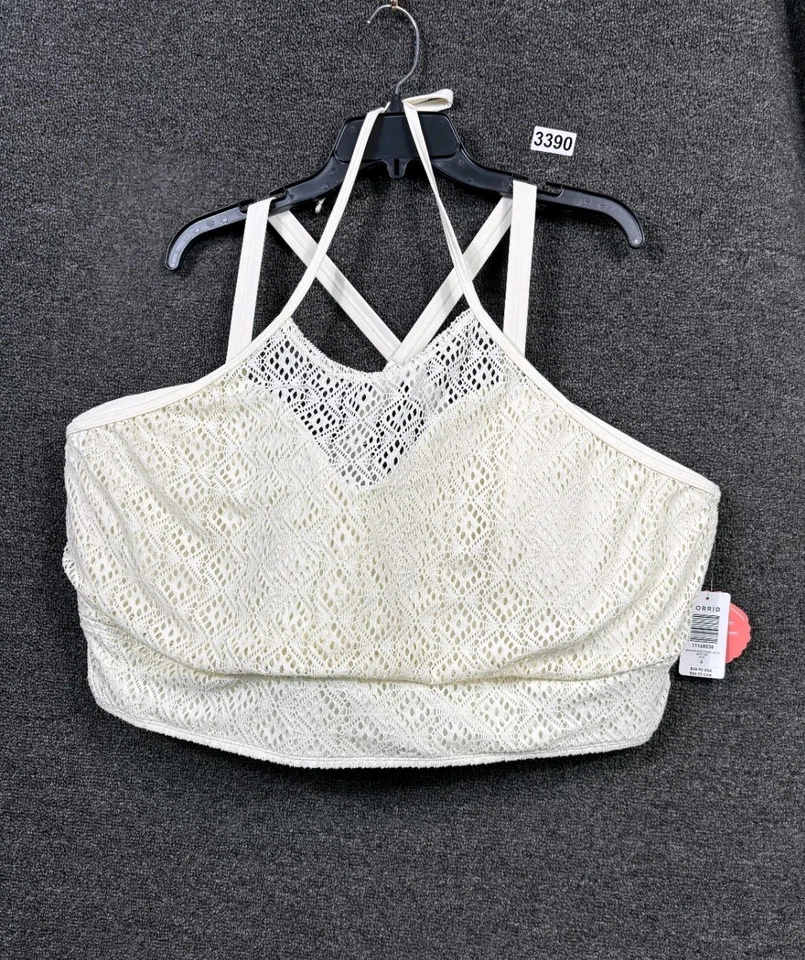 Top de bikini halter de ganchillo tórrido talla grande para mujer 6 (30) marfil NUEVO Foto 1 de 4