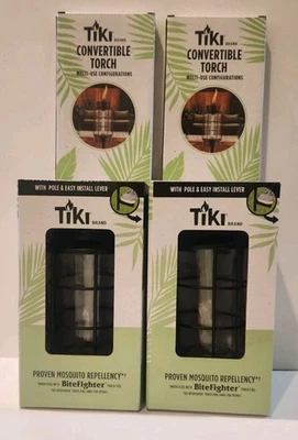 TIKI Convertible Torch 65” Full Size, 50" Garden, 7.5" Table Pack of Two New - Image 1 of 4