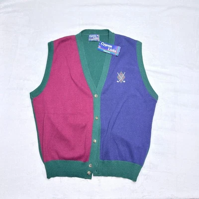 VTG 90s Cypress Links  Sweater Vest Mens L/XL New Tags Deadstock Christmas Golf - Image 1 of 4