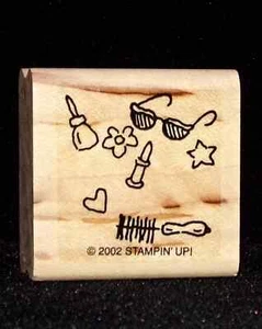 Makeup Brush Nail Polish Single Stamp HTF Stampin Up Girlfriends Accessories Set - Picture 1 of 4