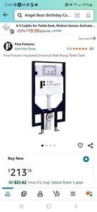 Fine Fixtures Insulated Universal Wall Hung Toilet Tank - Picture 1 of 3