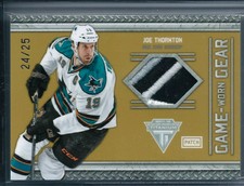 2011-12 Panini Titanium Game Worn Gear Patches Joe Thornton 24/25 - Sharks