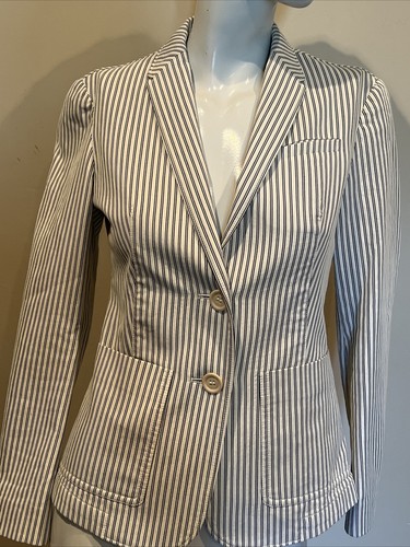 Blazer cappotto sportivo a righe Burberry Serpentine Seersucker taglia 36 US
