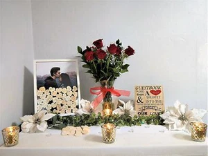 Wedding Guest Book Alternative with Hearts | Removable Back | Includes Sign A | - Bild 1 von 8