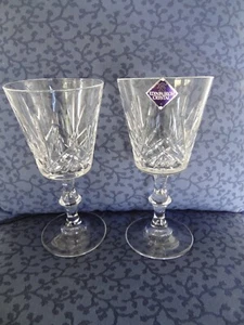 Set of 2 Edinburgh Crystal Embassy Pattern Wine Glasses 6.75 ins. tall. - Picture 1 of 11