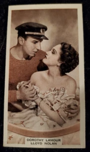 Tarjeta coleccionable de tabaco rara de colección 1939 Favoritos de la película: Dorothy Lamour - Imagen 1 de 2