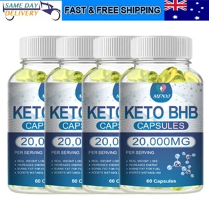 Keto BHB Capsules Weight Loss Diet Pills Fat Burner Detox Dietary Supplement - Zdjęcie 1 z 13