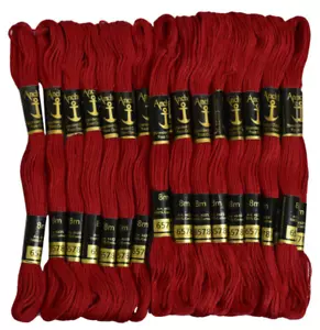 Anchor Thread Cross Stitch Hand Embroidery Cotton Red Craft Sewing,25 Skein - Picture 1 of 6