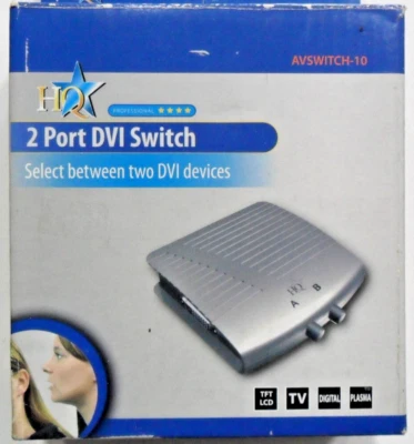 HQ AVSWITCH-10 SWITCH per 2 PORTE DVI in 1 PORTA DVI OUT NUOVO - Immagine 1 di 4