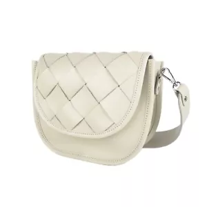 Bolso de Mano Laidies Cuero Marfil Bandolera Bolso de Hombro Cartera Tejida - Imagen 1 de 15