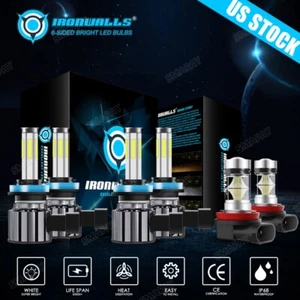 For Nissan Sentra 2013-2024 6Side H11 H9 H11 Combo LED Headlight+Fog Light White - Picture 1 of 12