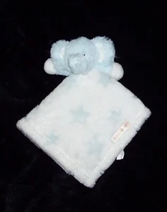 Blankets & Beyond Elephant Baby Blankt Blue White Stars Soft Plush Security - Picture 1 of 3
