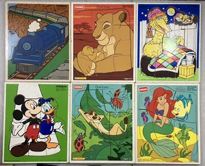 Playskool Tray Puzzles lot of 6...train, Lion King, Muppets, Mickey...Mermaid - Bild 1 von 9