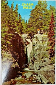 Colorado CO Rocky Mountain National Park Chasm Falls Postcard 1962 Vintage Card