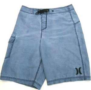 Hurley Mens Swim Trunks 32 Blue Demin Look Light Weight Fully Lined (stains) - Picture 1 of 12