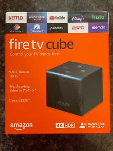 Amazon Fire TV Cube 2nd Gen Streaming Media Player + 3rd Gen Alexa Voice Remote - Picture 1 of 3