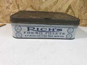 GROSSE ANTIKE RICH'S FRESH FILETS WERBEDOSE BOSTON 15x11x5" - Bild 1 von 14
