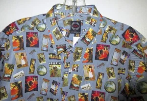 Camisa de Viaje Nikos Apostopoulos L Hawaii Azul Rayas Manga Larga Unisex --¡Nueva! - Imagen 1 de 12