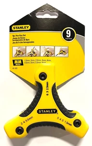 Stanley 9pc Metric Folding Hex Key Set 1.5mm to 6mm Hexagon Triangle 95-935 - Picture 1 of 1