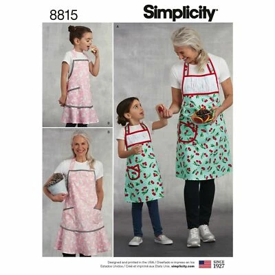 Simplicity Sewing Pattern 8815 APRONS Misses Size 10-20 & Childrens Size 3-8 NEW - Image 1 of 3