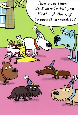 Funny HAPPY BIRTHDAY Card, Dog Pee On Cake Candles by Sass Greetings + Envelope - Image 1 of 4