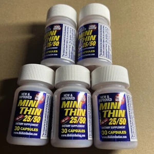 5 30ct Mini Thin 25/50 2 Way Extra Extreme Energy Weight Loss Focus 150 PILLS! - Picture 1 of 3