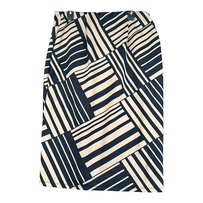 Cato Woman 14/16W Striped Skirt Pencil Black Tan Boho - Image 1 of 4