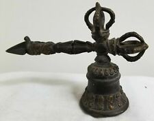 Antique Cast Bronze Tibetan Chinese Phurba Kila Buddhist Ritual Bell Vajra