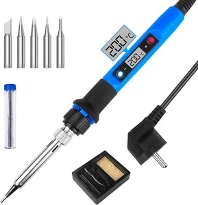 Saldatore a Stagno 80W Kit Saldatura Display a LED Temperatura 180-480°C 5 Punte - Foto 1 di 7