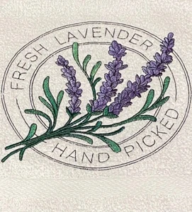 FRISCHER LAVENDEL HANDVERLESEN ENTWORFEN MASCHINENBESTICKTES DELUX HANDTUCH - Bild 1 von 2