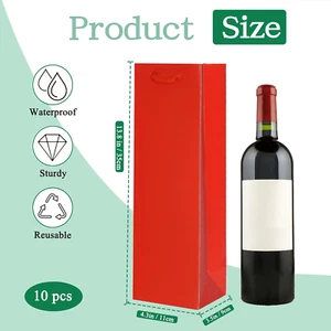 Red Wine Gift Bags - 10 Pack Wine Bottle Gift Bags with Handles Wine Bags for... - Picture 1 of 1