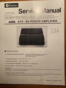 CLARION AFX-80 AMPLIFIER ORIGINAL SERVICE REPAIR MANUAL - Picture 1 of 1
