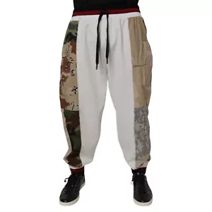 DOLCE & GABBANA Pants White Camouflage Patchwork Sweatpants IT56/W42/XXL 1350usd - Picture 1 of 9