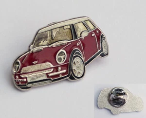 BMW Mini Esmalte Rojo y Cromado Hecho en Gran Bretaña Pin Insignia - Imagen 1 de 1