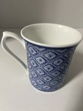 Queens China Blue Story Stucco Blue and White  Coffee Tea Mug/Cup Floral