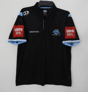 Cronulla Sharks NRL Rugby League Mens MEDIUM 2004 Black Media Polo Shirt. - Picture 1 of 9