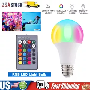 LED Color Changing Light Bulb Remote Control 3W E27 RGB+Daylight White Decorate - Picture 1 of 22