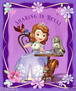 SOFIA FABRIC PANEL DISNEY FABRIC SOFIA SHARING IS ROYAL QUILT TOP CP8350 NEW   - Picture 1 of 1
