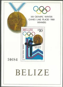 Belice 1988 - Deportes Juegos Olímpicos de Invierno Lake Placid 80 Medalla de Oro - Sc 512 Estampillada sin montar o nunca montada - Imagen 1 de 1