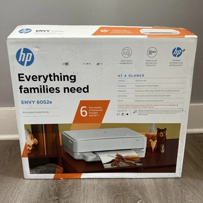 HP Envy 6052e All-in-One Wireless Color Inkjet Printer Scanner Copier White - Image 1 of 4